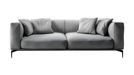  A stylish sofa modern design, showcasing its elegant silhouette in high definition detail, transparent background