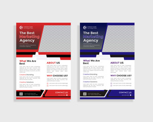 Obraz premium Red & purple corporate business flyer & brochure desoign