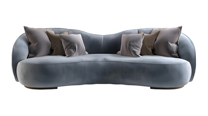 Modern sofa set against a, transparent background.