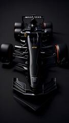 black racing car in the road
