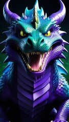 2024 Chinese New Year, year of the Dragon. Chinese zodiac dragon in modern colorful style acrylic art. Vertical phone background