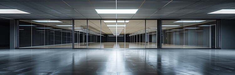 Obraz premium empty interior in the night with artificial light