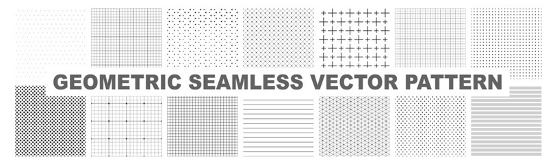 Set of Geometric seamless patterns. Collection of seamless modern textures for your design