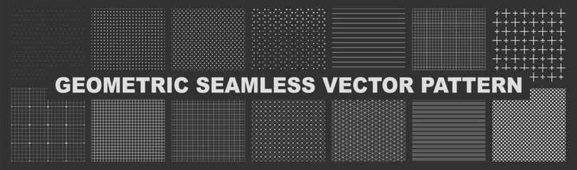 Collection of seamless geometric ornamental vector patterns - obrazy, fototapety, plakaty