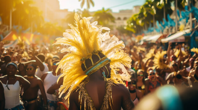 male dancer in Costume for Festival, Mardi Gras, Carnival, Halloween or more.