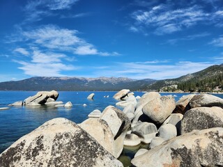lake and mountains