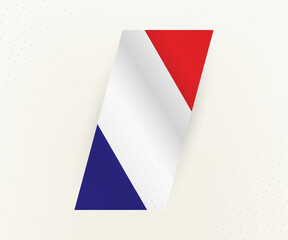 Abstract modern vertical flag of France on beige background with dots.