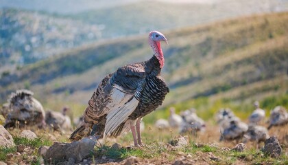 A turkey in nature, bird, thanksgiving symbol 