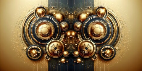 Abstract music background with circles and lines. Vector illustration. Eps