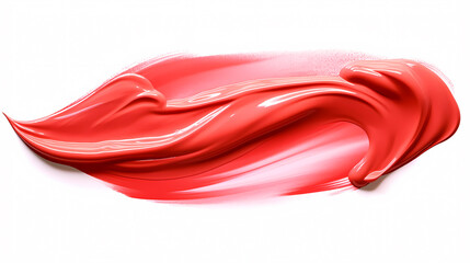 Luxurious lipstick stroke application closeup, cosmetic composition isolated for use in beauty products