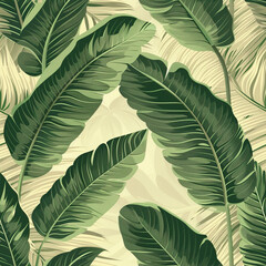 textile repeat pattern of banana leaf seamless wallpaper banana tropical leaf