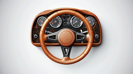 vector pictogram of a luxury car steering wheel, pictogram alone on a white background