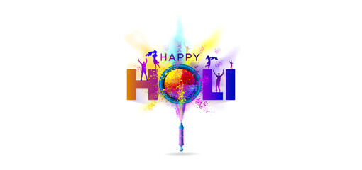 Holi creative concept. Indian festival of colors illustration.