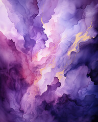 Abstract Clouds in Purple, Gold, Blue, and Pink Hues