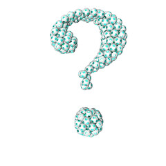 Symbols made from turquoise soccer balls