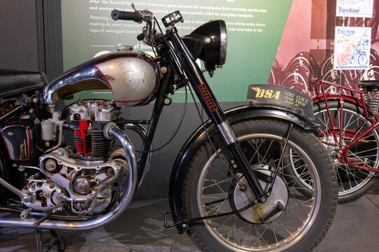 Photo of a  BSA A7 motorbike from 1949
