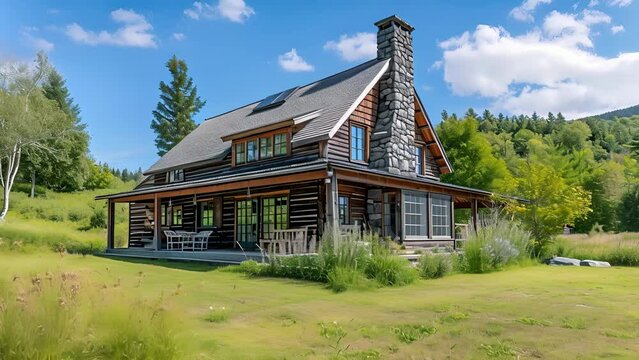 This homestead is a nature lovers dream with its sprawling acres of farmland towering mountains and a charming wooden home with a stone fireplace to warm you after a day spent