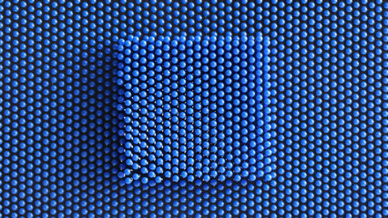 Physical mosaic pixel art - square. Lots of blue pixel details. Geometric abstract background or...