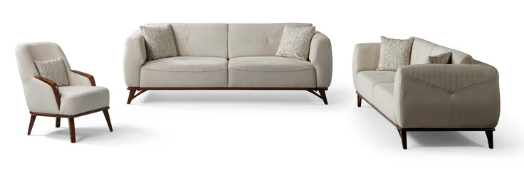 Obraz premium Modern furniture set isolated on white background