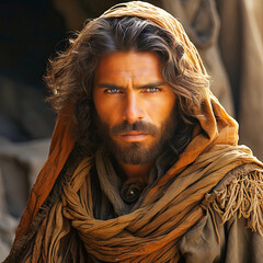 persian Man With Long Hair and Beard