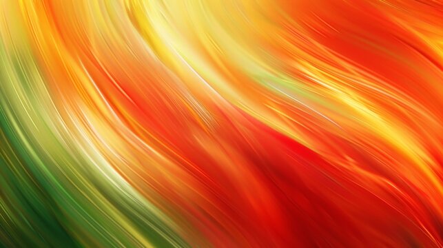 A close up of a colorful abstract painting with red, green and yellow, AI