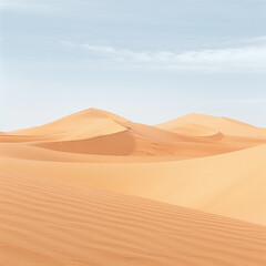 Fototapeta na wymiar Sweeping Dunes of the Sahara Desert under Clear Blue Sky