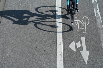 Bicycle lane on a street in Hamburg