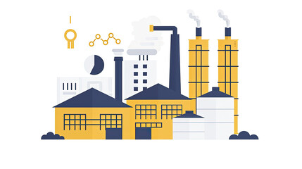 A factory billowing out thick smoke into the sky, indicating industrial activity and pollution being released into the atmosphere
