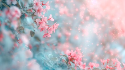 Abstract beautiful tender floral background with blurry bokeh effect in pastel colors for wedding,...