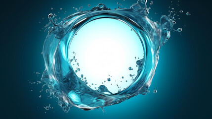 Fototapeta premium Round splash of water isolated on white background