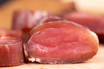 soft salted meat on the table