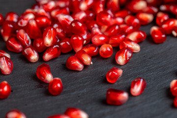 sweet red pomegranate close up