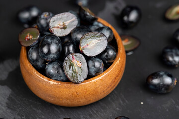 fresh pure blue grapes, sweet ripe grapes