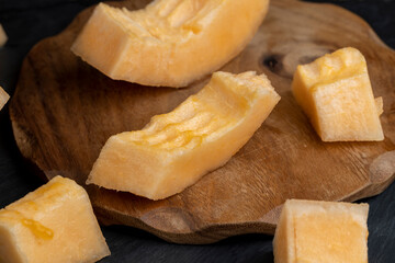 delicious soft and ripe food melon on the table