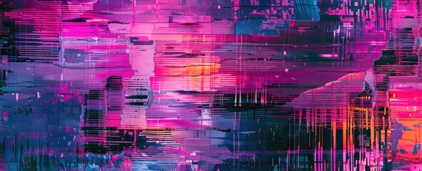 Abstract background with glitch effect. Cyber malfunction. AI generative.
