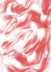 Abstract red original freehand ornament print hand-drawn simple charcoal pencil pattern illustration bold doodle shapes abstract high quality line contour strokes stamp curve white isolated