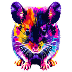 Drawing of a bright multi-colored mouse