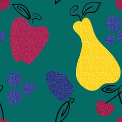 Abstract fruit seamless pattern for fabrics and linens and kids clothes print and kids clothes print and summer textiles
