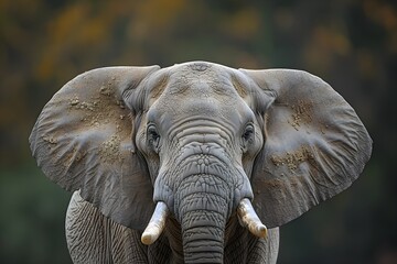 African elephant walking on the grassland