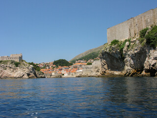 Obraz premium View of Dubrovnik Old Town from the Sea, Croatia