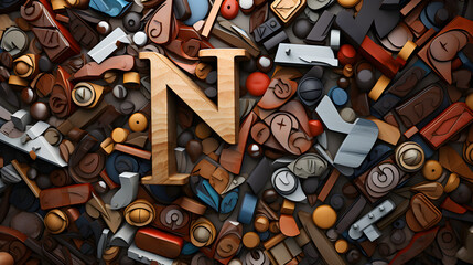 Visually captivating 3D rendered collection of varied alphabet letters showcasing different...