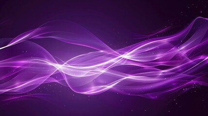 Abstract flowing neon wave purple background -