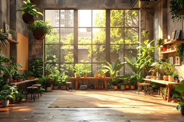 Plants go well with a clean, spacious interior with plenty of sunlight.