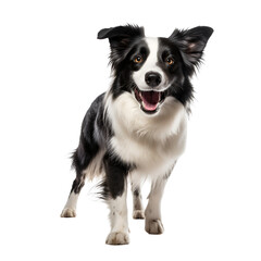 Fototapeta premium Border collie dog’s full body stand play in a happy mood, Isolated on Transparent Background, PNG