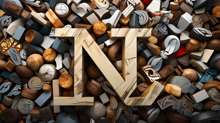 Visually captivating 3D rendered collection of varied alphabet letters showcasing different...