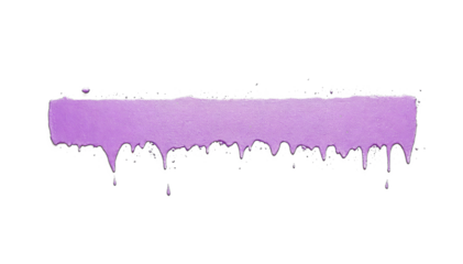 purple paint brush strokes in acrylic color isolated against transparent