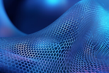 Blue background with a set of dots, an abstract image. In the style of infinity nets