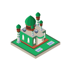 Isometric mosque illustration concept design object