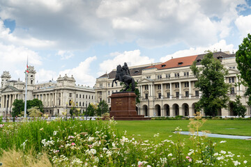 Fototapeta premium Statue of Ferenc Rákóczi II in Kossuth Square. Budapest Hungary.