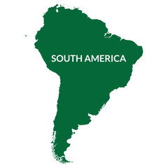 South America Map. Map of South America in green color.